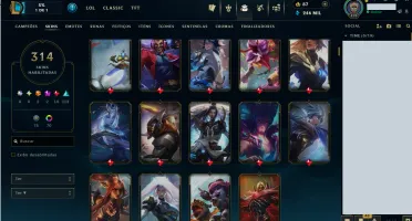Conta LoL Diamante 1 | 314 Skins | 246k EA | Nível 478 |