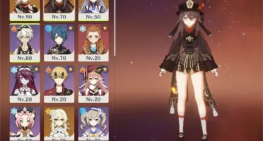 Ar52. Kazuha c1 + jade Hutao + báculo, Harpa e keqing