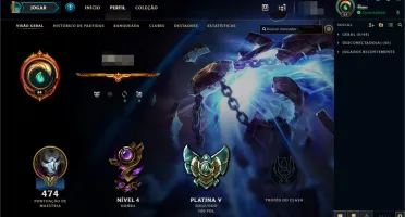 Conta Platina 5 com todos os campeões e 212 skins
