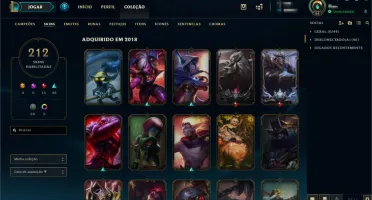 Conta Platina 5 com todos os campeões e 212 skins