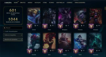 Prata 3 com TODOS os Champs e 183 Skins ( ADC / SUP / JG )
