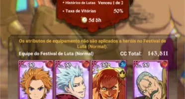 Conta The Seven Deadly Sins - Grand Cross 800+ diamantes