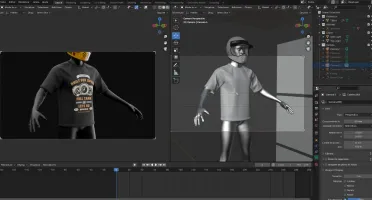 Mockup 3D de camisa animada no - Blender
