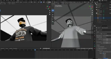 Mockup 3D de camisa animada no - Blender