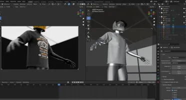 Mockup 3D de camisa animada no - Blender