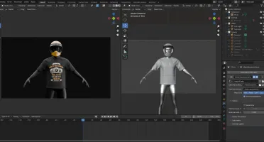 Mockup 3D de camisa animada no - Blender