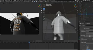 Mockup 3D de camisa animada no - Blender