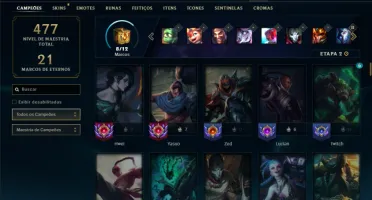 Platina 1 com 115 Champs e 126 Skins + 1 Prestigio