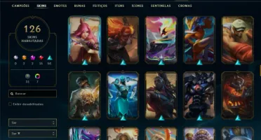 Platina 1 com 115 Champs e 126 Skins + 1 Prestigio