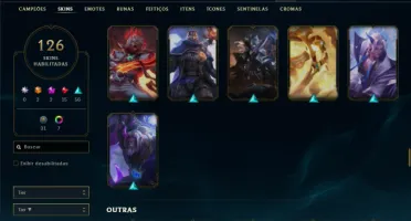 Platina 1 com 115 Champs e 126 Skins + 1 Prestigio