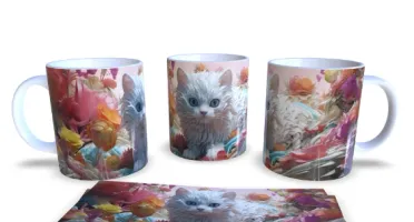 Caneca de Cerâmica com Gatos - 8 Modelos