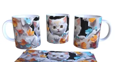 Caneca de Cerâmica com Gatos - 8 Modelos