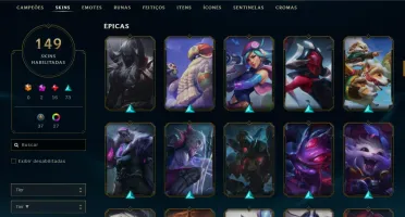 Conta lol 1420rp 28k essencia azul ex diamante 2 anos