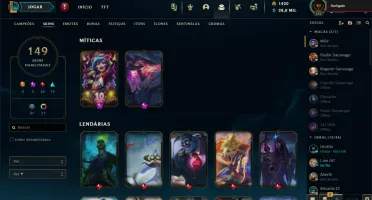 Conta lol 1420rp 28k essencia azul ex diamante 2 anos