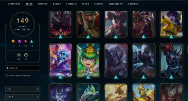 Conta lol 1420rp 28k essencia azul ex diamante 2 anos