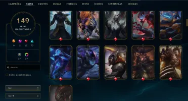 Conta lol 1420rp 28k essencia azul ex diamante 2 anos