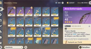 Razor, Sucrose, Fischl, Xingqiu e 800 gemas - AR 10.