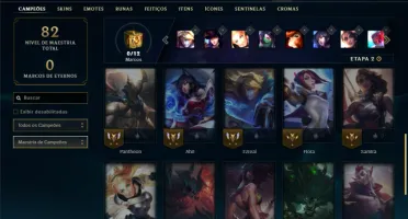 Unranked com 30 Champs e 4 Skins