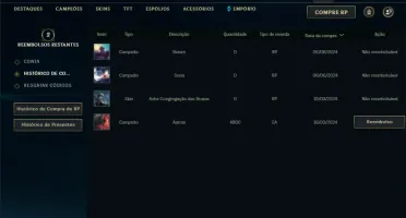 Unranked com 30 Champs e 4 Skins