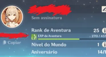 Conta Genshin Impact com Yoimiya 5⭐ e alguns 4⭐, AR 25