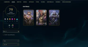 Platina 4 com 125 Champs e 79 Skins +3 Vitoriosas