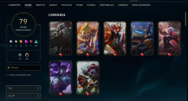 Platina 4 com 125 Champs e 79 Skins +3 Vitoriosas