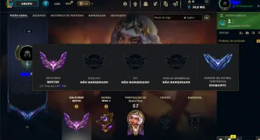 Conta LoL Mestre 522PDL WR quase GM |139wins|96loses|59%WR