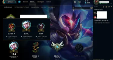 Duas Contas LoL Prata 1 e Platina 5