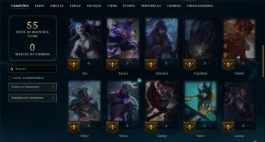Platina 3 com 50 Champs e 48 Skins ( ADC / MID )