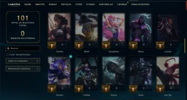 Platina 4 com 85 Champs e 8 Skins