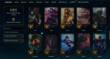 Platina 4 com 85 Champs e 8 Skins
