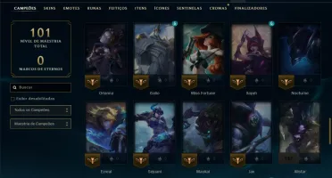 Platina 4 com 85 Champs e 8 Skins