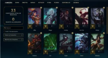 Conta Platina 2 com 23 Champs e 2 Skins + 13 Fragmentos