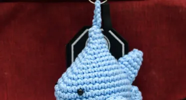 Tubarão Azul-Claro em Amigurumi
