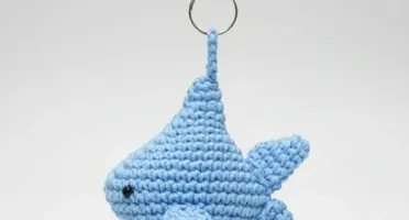 Tubarão Azul-Claro em Amigurumi
