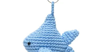 Tubarão Azul-Claro em Amigurumi