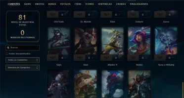Diamante 3 com 40 Champs e 12 Skins
