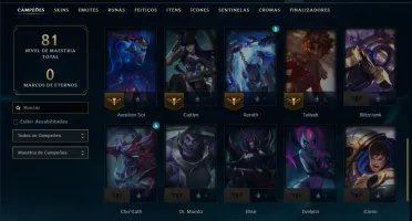 Diamante 3 com 40 Champs e 12 Skins