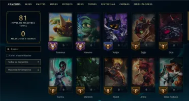 Diamante 3 com 40 Champs e 12 Skins