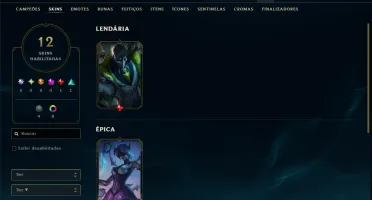 Diamante 3 com 40 Champs e 12 Skins
