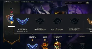 Diamante 3 com 40 Champs e 12 Skins