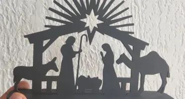 Presépio de Natal em MDF 20 x 13 cm