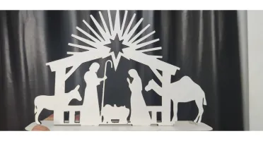 Presépio de Natal em MDF 20 x 13 cm