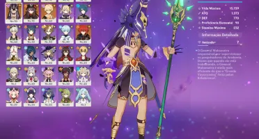 Conta Genshin Impact com 7 personagens 5 estrelas
