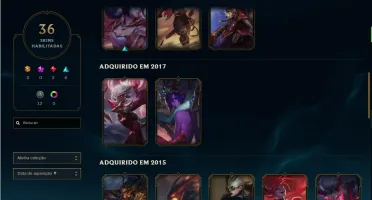 Conta LoL Ouro 3 - 36 skins