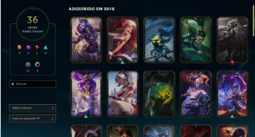Conta LoL Ouro 3 - 36 skins
