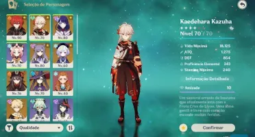 Conta AR52 com 10 5* estrelas (Hutao Kazuha Diluc Raiden)