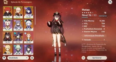 Conta AR52 com 10 5* estrelas (Hutao Kazuha Diluc Raiden)