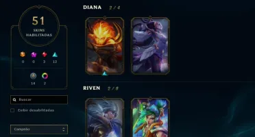 Conta platina 5, conta de 2013 , 367 campeões, 51 skins