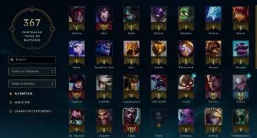Conta platina 5, conta de 2013 , 367 campeões, 51 skins